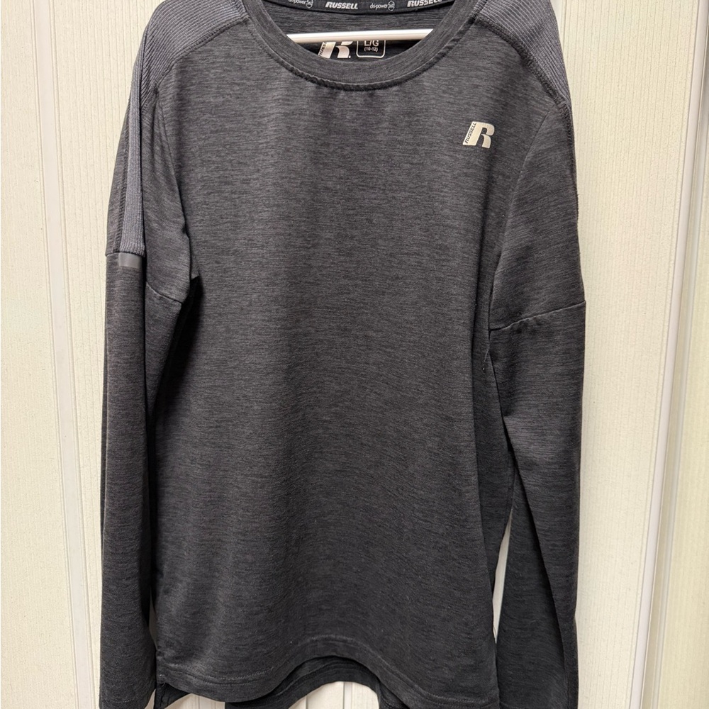 Russell Athletic Men's Charcoal Long Sleeve Tee